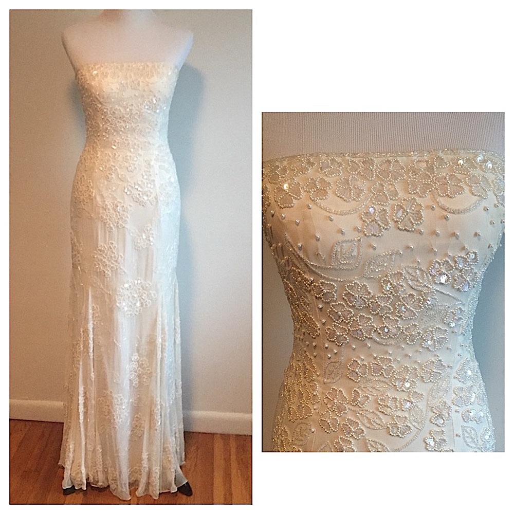 Vintage 100% Silk Beaded Dress Vintage Silk Dress Vintage Beaded Deess Wedding